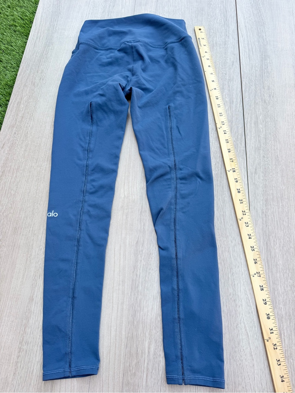 ALO Yoga Kids Navy Leggings with Subtle Logo
